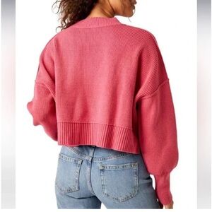 Free People Easy Street Crop Pullover Pink Size L